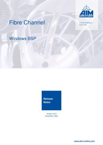 Fibre Channel Windows Release Notes