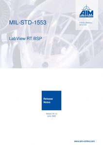 MIL-STD-1553 LabVIEW RT Release Notes
