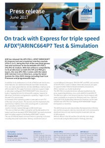 On track with Express for triple speed AFDX®/ARINC664P7 Test & Simulation