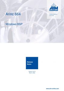 ARINC664 Windows Release Notes