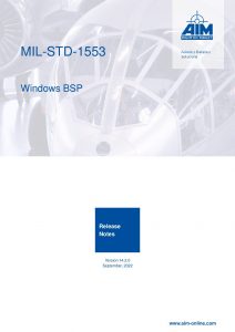 MIL-STD-1553 Windows Release Notes