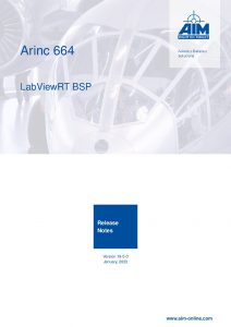 ARINC664 LabViewRT Release Notes