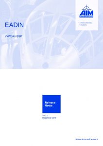 EADIN VxWorks Release Notes